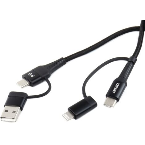 Câble combiné USB C-USB C iOs USB A FullLINK 100cm UC-15 (1/3)