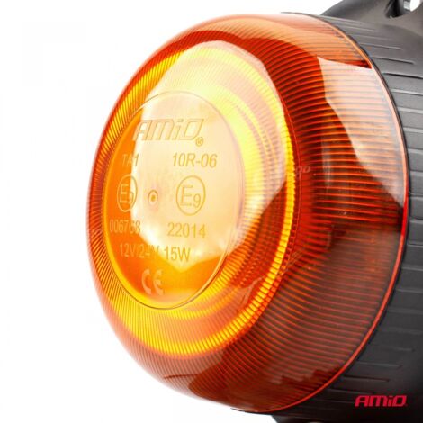 Mini lampe clignotante 18 LED aimantée basse puissance R65 R10 12 V 24 V W21m AMIO-02925 (1/5)