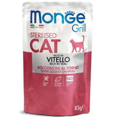 Veau stérilisé Monge Cat Grill en sachet de 85 g