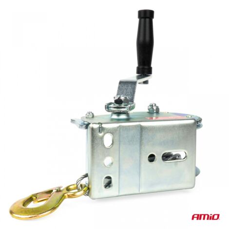 Treuil Electrique 220v GOYADA 1 Pcs Treuil Manuel 360kg (800lbs), Treuil U00e0 Cu00e2ble Manuel - Avec 7M De Cu00e2bles Robustes Et Crochet, Treuil Manuel Pour Remorque, Voiture, Bateau Roue Jockey