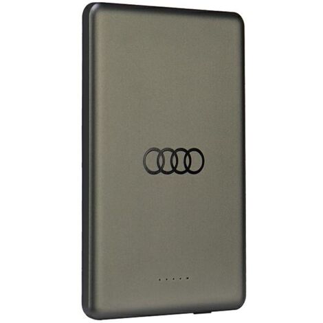 Batterie externe inductive 15 W 5 000 mAh avec grand logo Audi MagSafe Gris