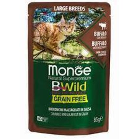 Monge BWild Cat Adult Large Buffalo avec légumes en sauce 85 g