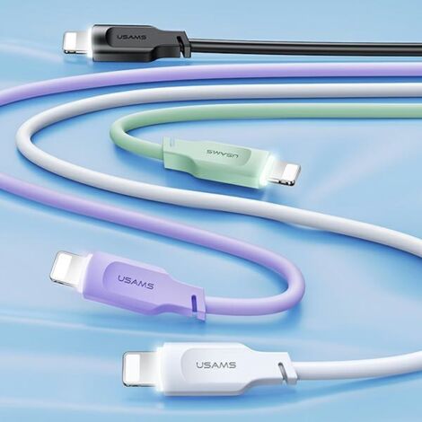 Câble Lightning USAMS 1,2 m Charge rapide Noir (1/5)