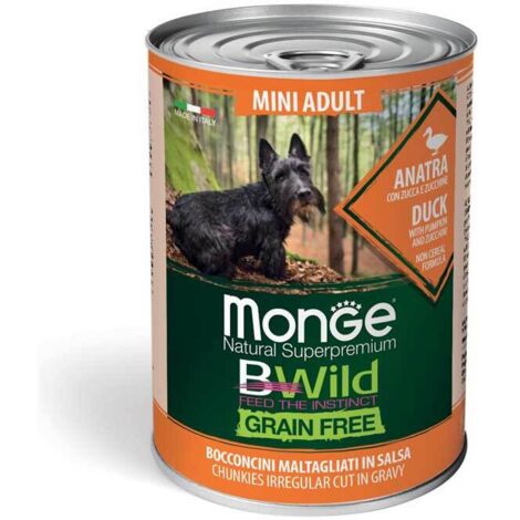 Monge BWild Adult Dog Mini Canard au Potiron et aux Courgettes 400g