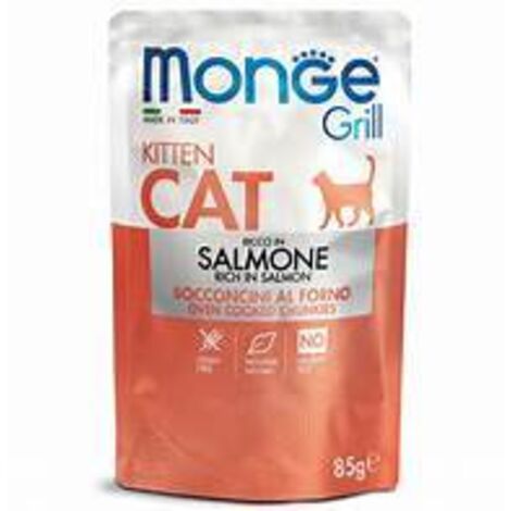 Saumon pour chaton Monge Cat Grill en sachet de 85 g