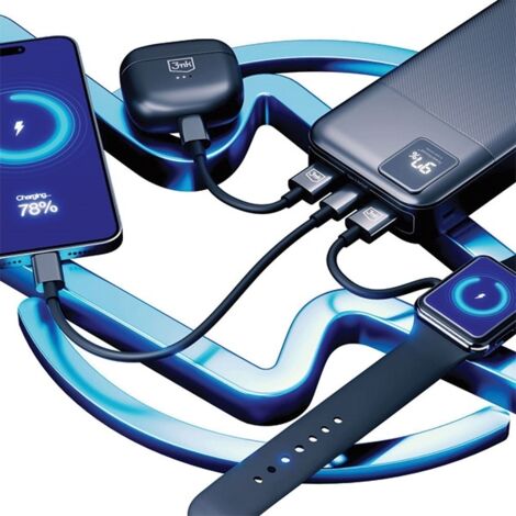Batterie externe 3MK PowerHouse 20 000 mAh Multicharge QC+PD Noir