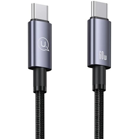 Câble USB-C vers USB-C USAMS 1,2 m, charge rapide, acier (1/3)