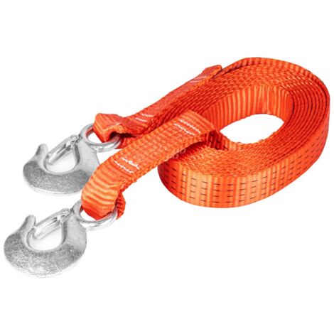 Corde de remorquage, corde de remorquage, ruban, 4500 kg, 35 mm, 5 m, crochet + crochet, AMIO-02012 (1/4)