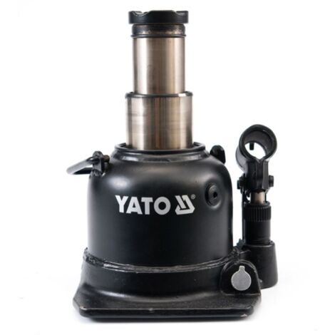 Yato – Cric à bouteille noir 10 tonnes – Capacité de levage 225 mm – Métal pour usage intensif – Conception compacte pour garages - YT-1713