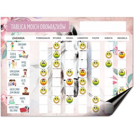 Un tableau de tâches pour le réfrigérateur. Une carte de motivation pour les enfants. Un agenda magnétique. (1/5)