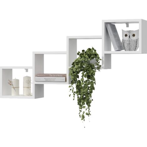 Étagère murale inclinée suspendue pour salon 110 cm CUBO Étagère murale inclinée suspendue pour salon Blanc (1/5)