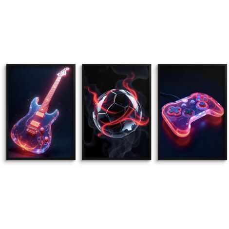 Affiches murales pour chambre d'adolescent Pad Football Guitare 3x50x70 (1/5)