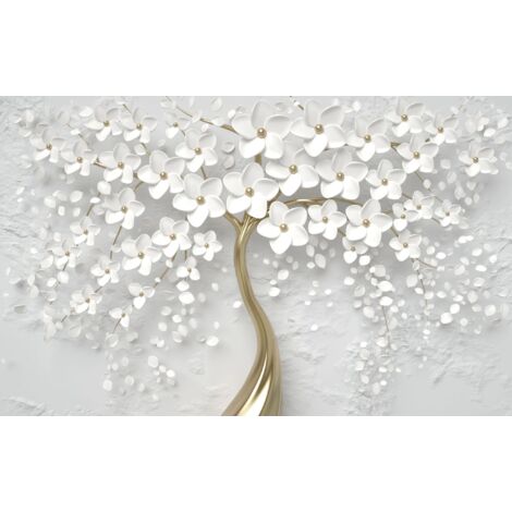 Tapis magnétique cache-radiateur fleurs blanches 60x100cm – Installation facile sans outils – Protection contre les rayures – Décoration intérieure