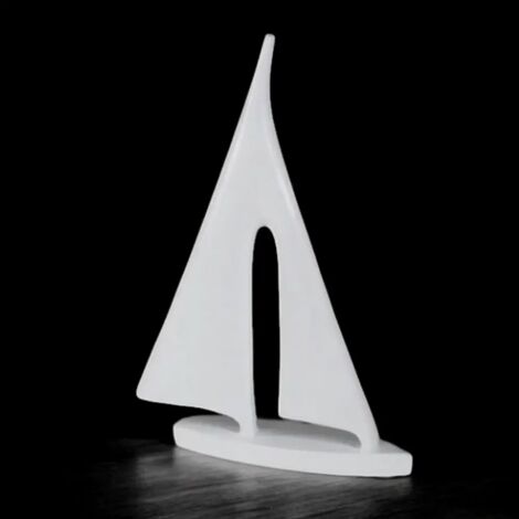 Figurine décorative de bateau blanche, grande taille, 28 cm – Voilier, bateau, yacht