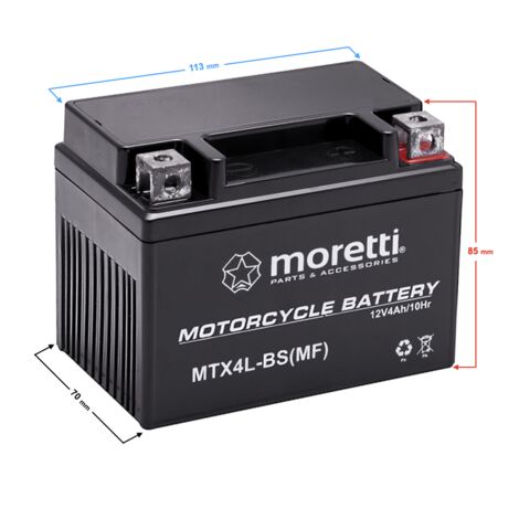 Batterie Moretti 12 V AGM (gel) MTX4L-BS / MB4L-B