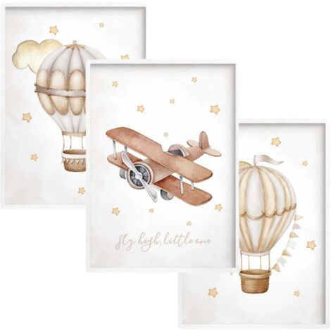Ensemble d'affiches encadrées pour chambre d'enfant. Tableaux muraux pour enfants.