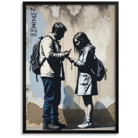Affiche murale moderne avec cadre noir pour chambre d'adolescent