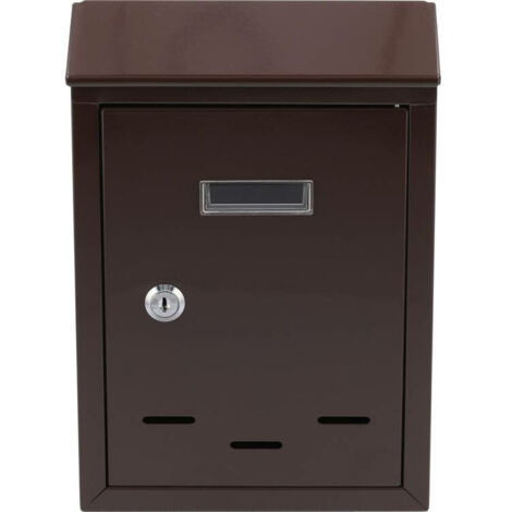 Boîte aux lettres acier galvanisé 285x200x60mm 78542 – Fente d'insertion supérieure – Porte verrouillable avec 2 clés – Vorel