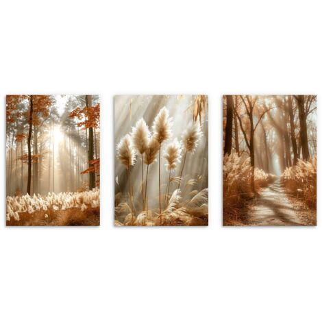Affiches forêt au soleil style bohème affiches pour la chambre affiches pour le salon 3x 30x40