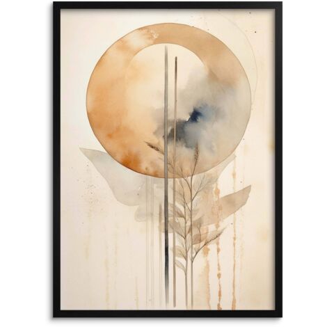 Affiche murale moderne pour le salon, beige, abstraction, style bohème, japonais (1/5)