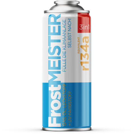 FROSTMEISTER A/C service gas - can Refrigerant R134A + lubricating oil + sealant - 3in1 400ml
