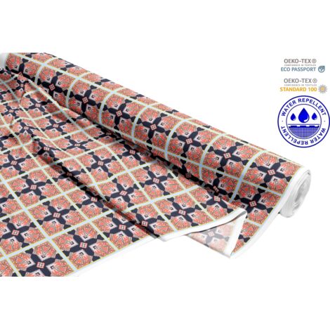 TISSUS DÉCORATIFS D'EXTÉRIEUR OXFORD - Motif Carreaux Orientaux I DR060 (1/5)