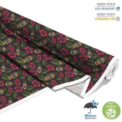 TISSUS DÉCORATIFS D'EXTÉRIEUR OXFORD - Motif Crâne Ananas I DX621 (1/5)