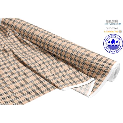 TISSUS DÉCORATIFS D'EXTÉRIEUR OXFORD - motif à carreaux beige I DR223 (1/5)