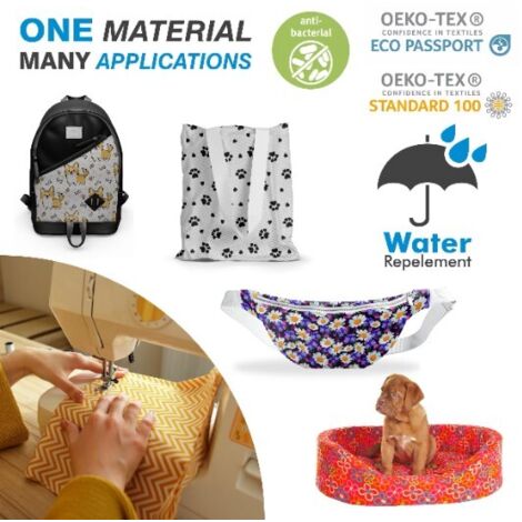TISSUS DÉCORATIFS D'EXTÉRIEUR OXFORD avec motif tête de mort I DR004 (1/5)