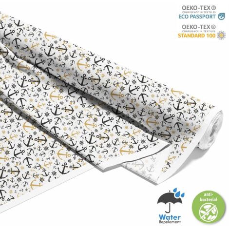 TISSUS DÉCORATIFS D'EXTÉRIEUR OXFORD - Motif ancre et gouvernail I DX103 (1/5)