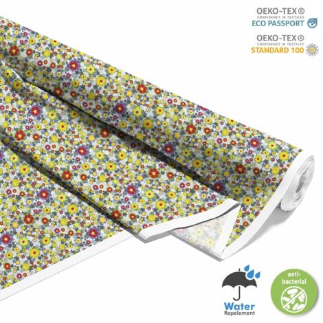 TISSUS DÉCORATIFS D'EXTÉRIEUR OXFORD - Motif Fleurs sur les étoiles I DX565 (1/5)