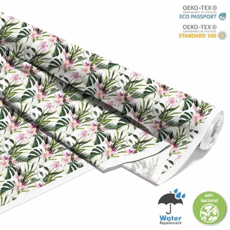 TISSUS DÉCORATIFS D'EXTÉRIEUR OXFORD - Motif Laurier rose I DX319 (1/5)
