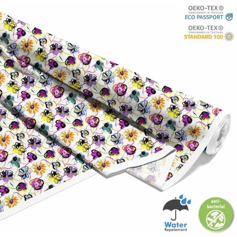 TISSUS DÉCORATIFS D'EXTÉRIEUR OXFORD - Motif fleurs peintes 2 I DX127 (1/5)