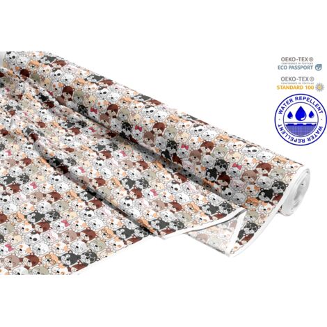 TISSUS DÉCORATIFS D'EXTÉRIEUR OXFORD - Motif chiens alignés I DR069 (1/5)