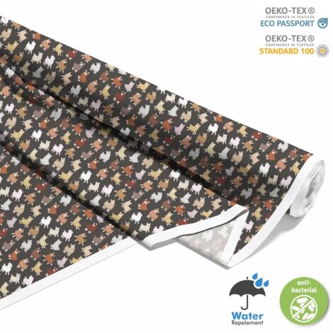 TISSUS DÉCORATIFS D'EXTÉRIEUR OXFORD - Motif alpaga sur fond foncé (1/5)