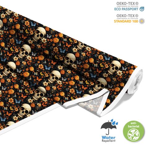 TISSUS DÉCORATIFS D'EXTÉRIEUR OXFORD - Motif Crâne I DX4678 (1/5)