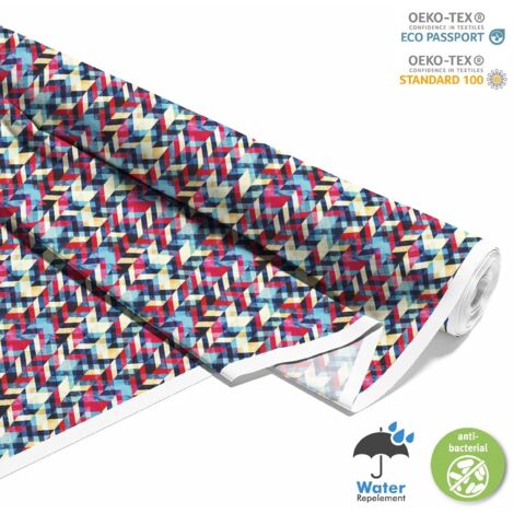 TISSUS DÉCORATIFS D'EXTÉRIEUR OXFORD - Motif chevrons colorés I DX095 (1/5)