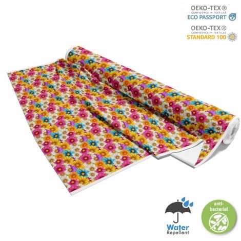 Tissus d'extérieur Oxford - Motif fleurs colorées DX18072 (1/5)