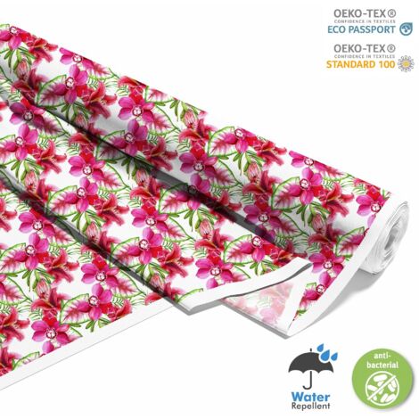 TISSUS DÉCORATIFS D'EXTÉRIEUR OXFORD - Motif Lys Roses Aquarelle (1/5)