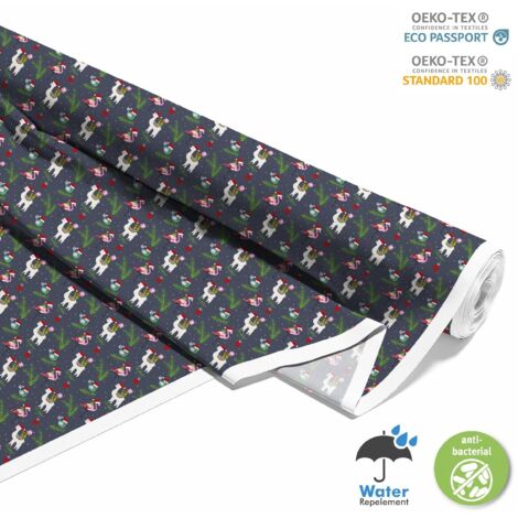 TISSUS DÉCORATIFS D'EXTÉRIEUR OXFORD - Motif Flamant rose et Lama avec cadeaux I DX593 (1/5)