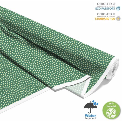 TISSUS DÉCORATIFS D'EXTÉRIEUR OXFORD - Motif camomille sur vert (1/5)