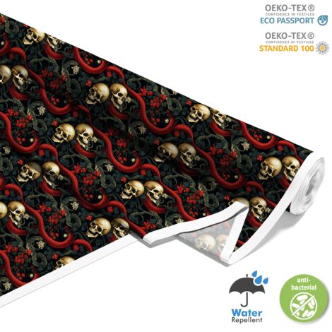 TISSUS DÉCORATIFS D'EXTÉRIEUR OXFORD - Motif Crâne I DX4958 (1/5)