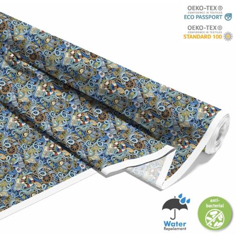TISSUS DÉCORATIFS D'EXTÉRIEUR OXFORD - Motif Sea Graffiti I DX442 (1/5)