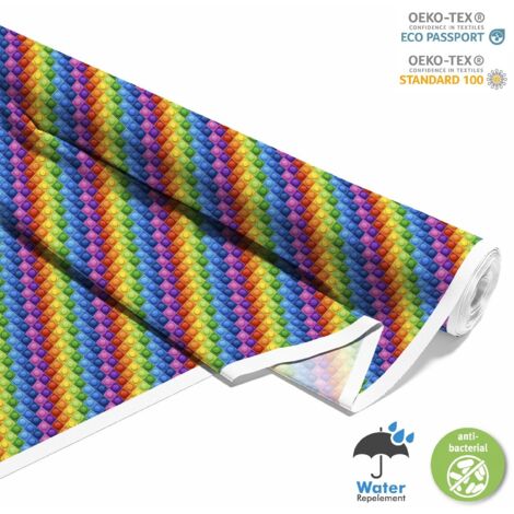 TISSUS DÉCORATIFS D'EXTÉRIEUR OXFORD - Motif Rainbow Blocks (1/5)