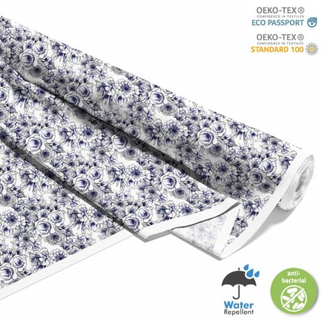 TISSUS DÉCORATIFS D'EXTÉRIEUR OXFORD - Motif Fleurs Esquissées (1/5)