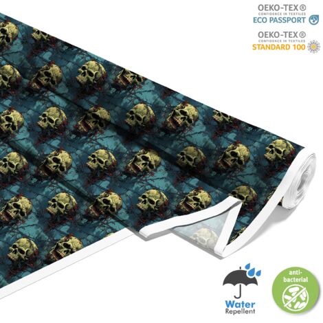 TISSUS DÉCORATIFS D'EXTÉRIEUR OXFORD - Motif Crâne I DX4908 (1/5)