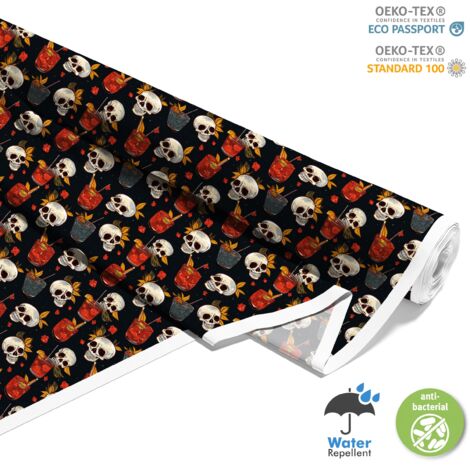 TISSUS DÉCORATIFS D'EXTÉRIEUR OXFORD - Motif Crâne I DX4970 (1/5)