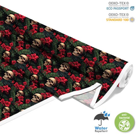 TISSUS DÉCORATIFS D'EXTÉRIEUR OXFORD - Motif Crâne I DX4535 (1/5)