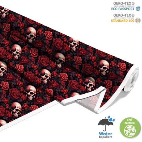 TISSUS DÉCORATIFS D'EXTÉRIEUR OXFORD - Motif Crâne I DX4519 (1/5)