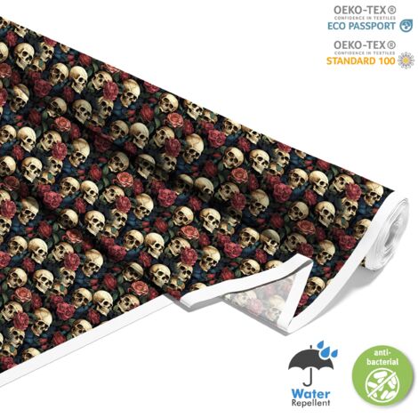 TISSUS DÉCORATIFS D'EXTÉRIEUR OXFORD - Motif Crâne I DX4735 (1/5)